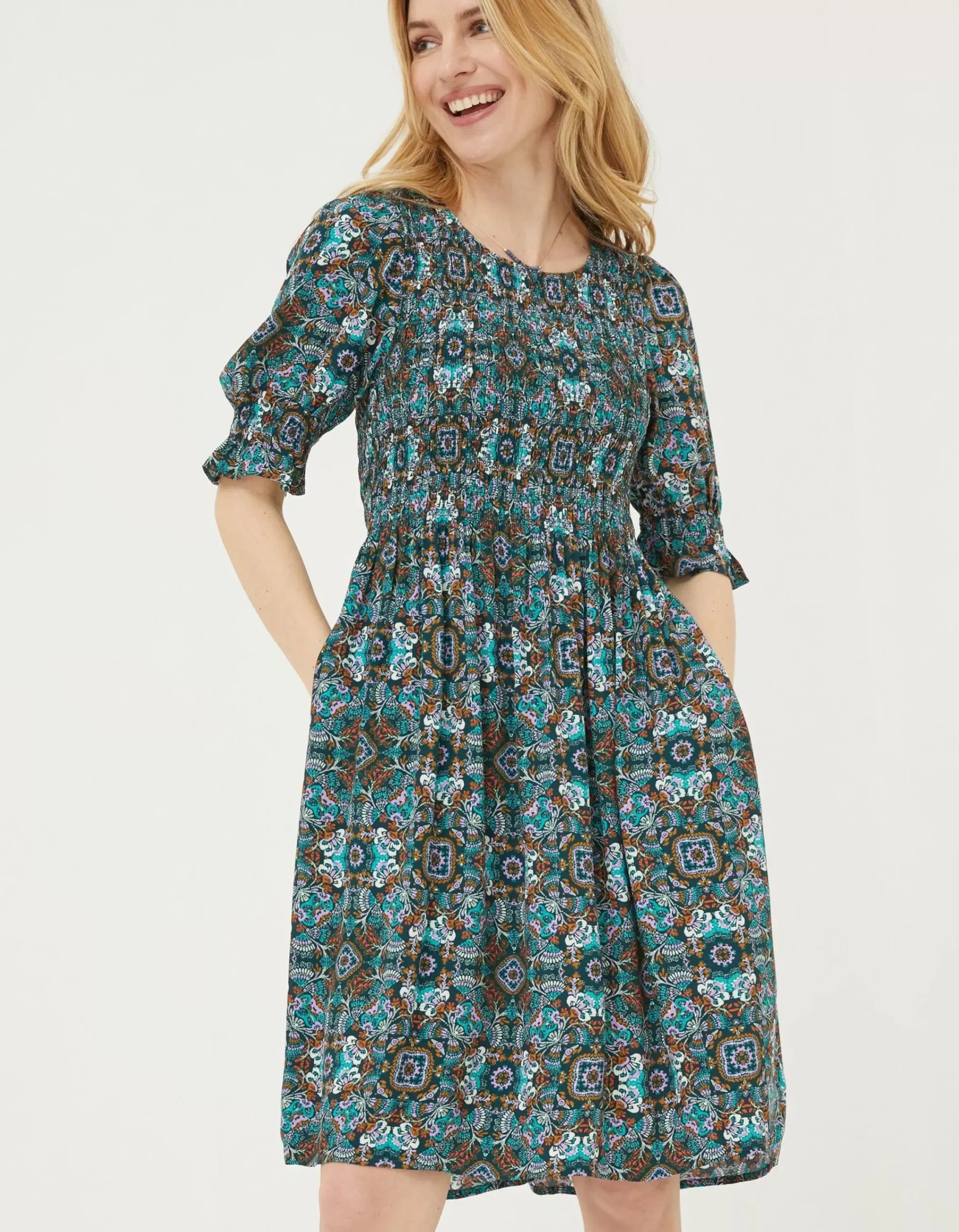 Women FatFace Dresses|Pacey Mirrored Floral Dress