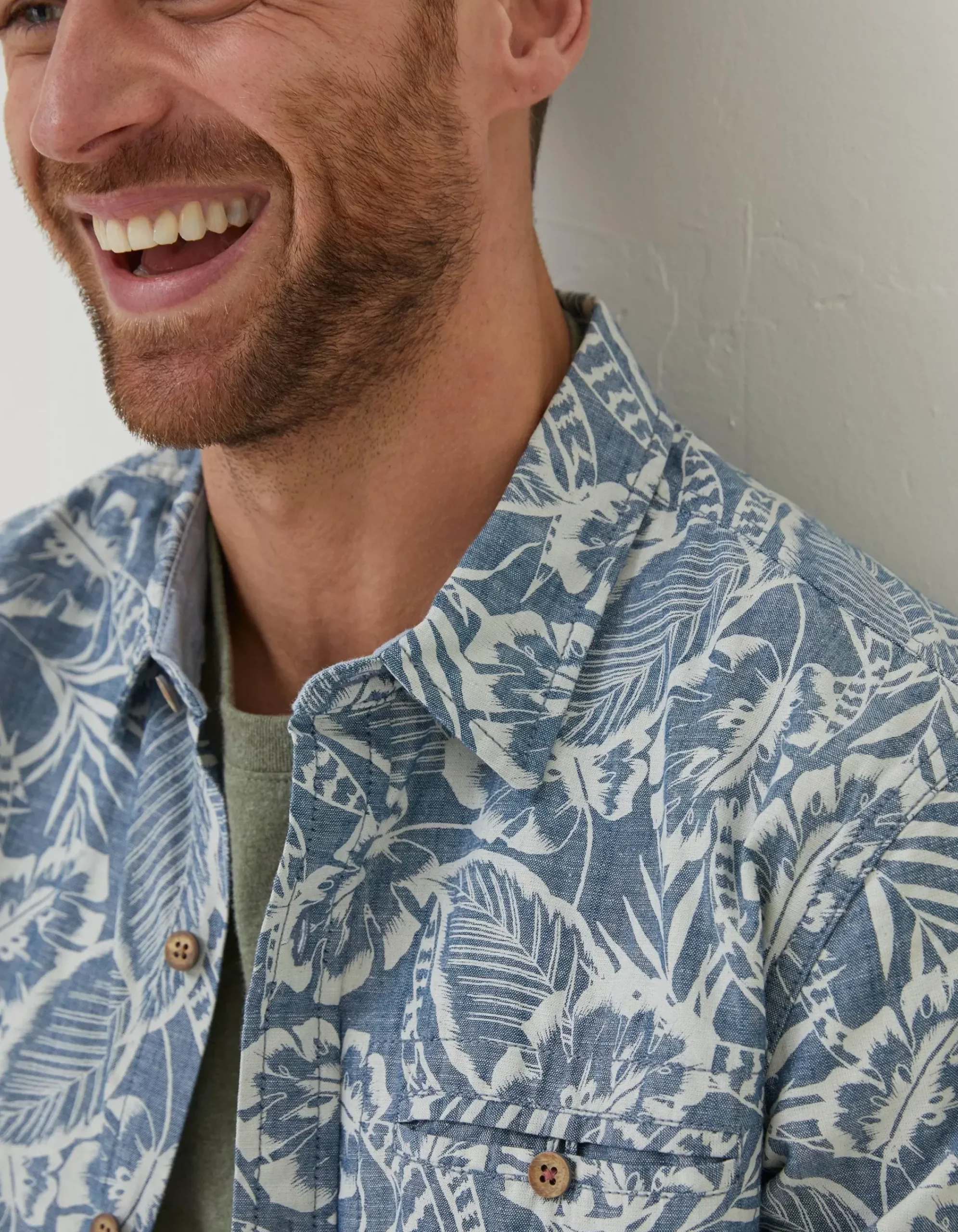 Men FatFace Shirts|Paddon Palm Print Shirt