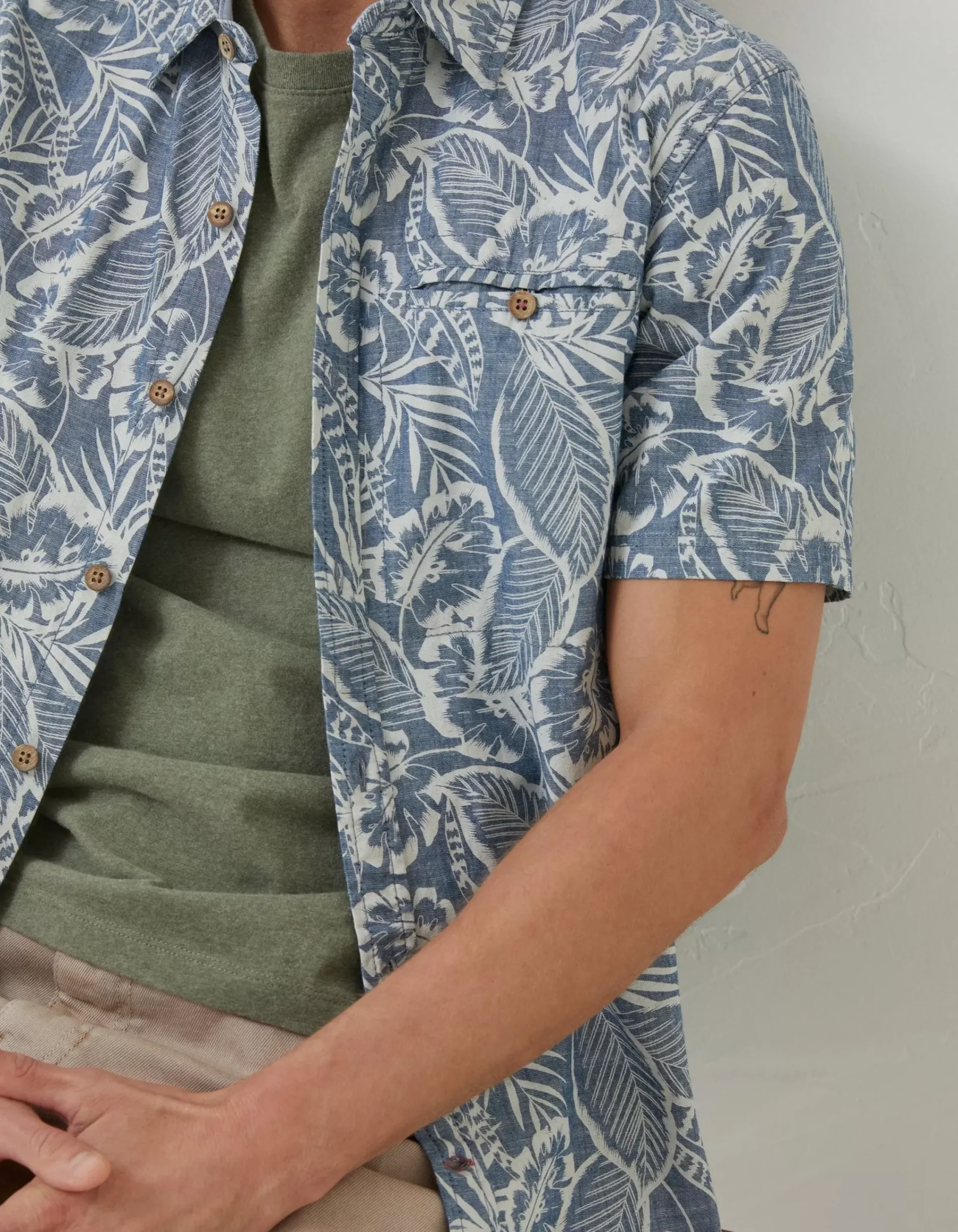 Men FatFace Shirts|Paddon Palm Print Shirt