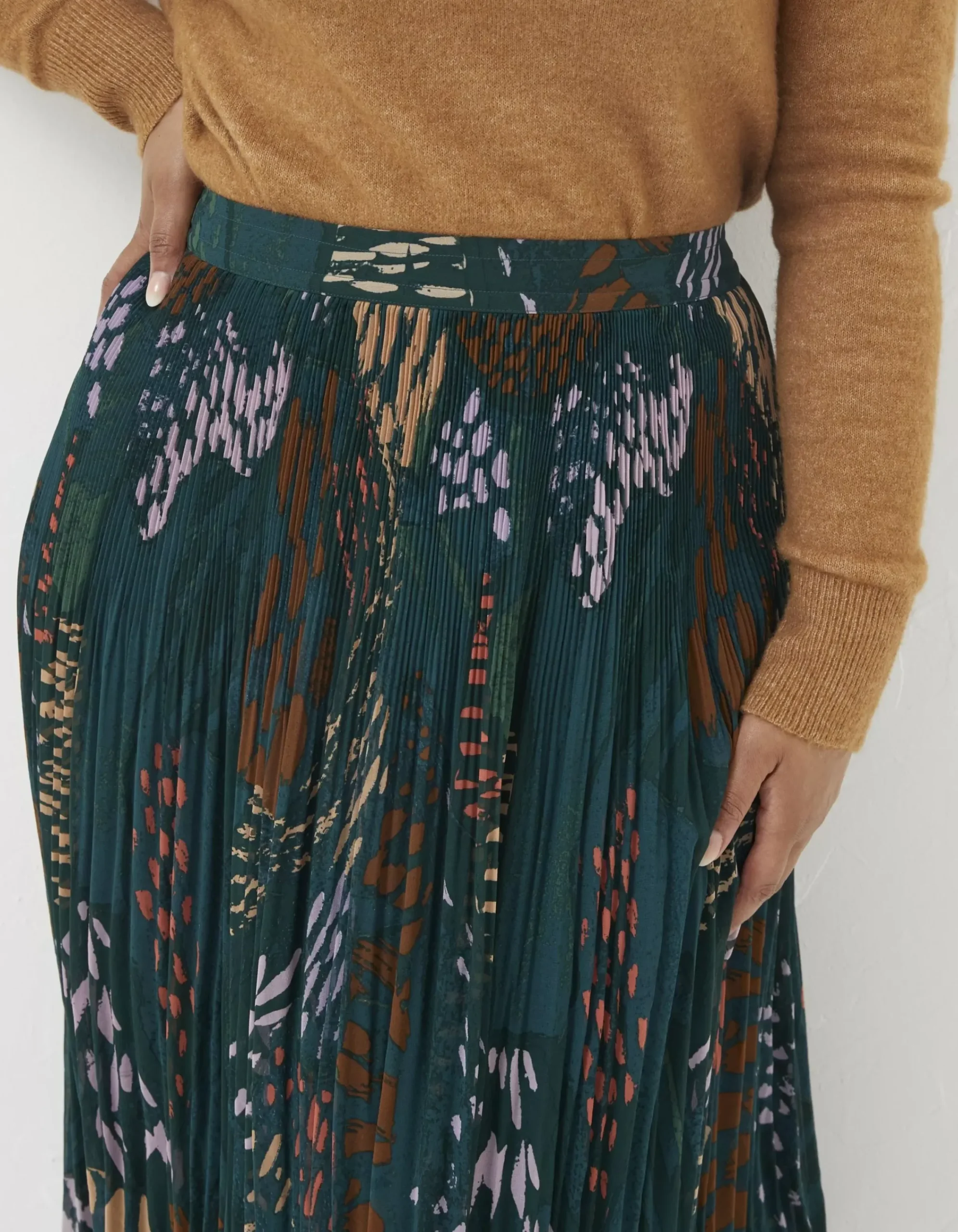 Women FatFace View All|Paignton Landscape Pleated Midi Skirt