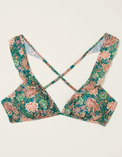 Women FatFace Beachwear & Swimwear|Paradise Frill Bikini Top