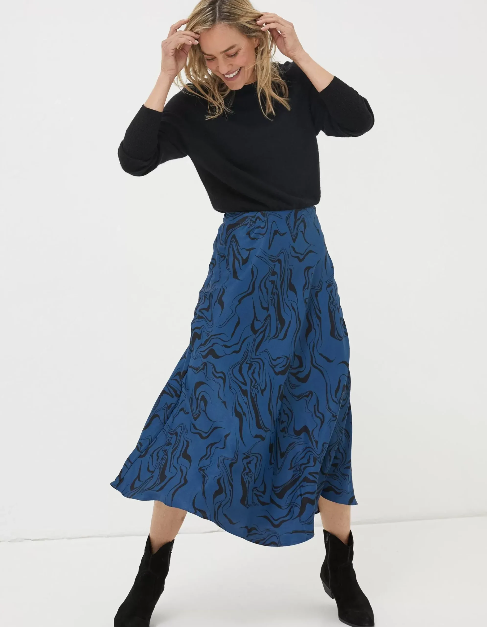 Women FatFace Skirts|Pat Marble Midi Skirt