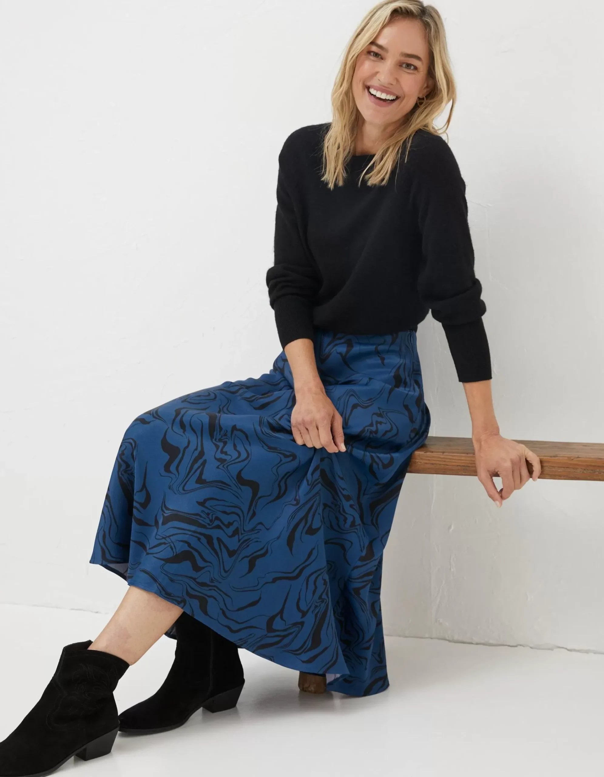 Women FatFace Skirts|Pat Marble Midi Skirt