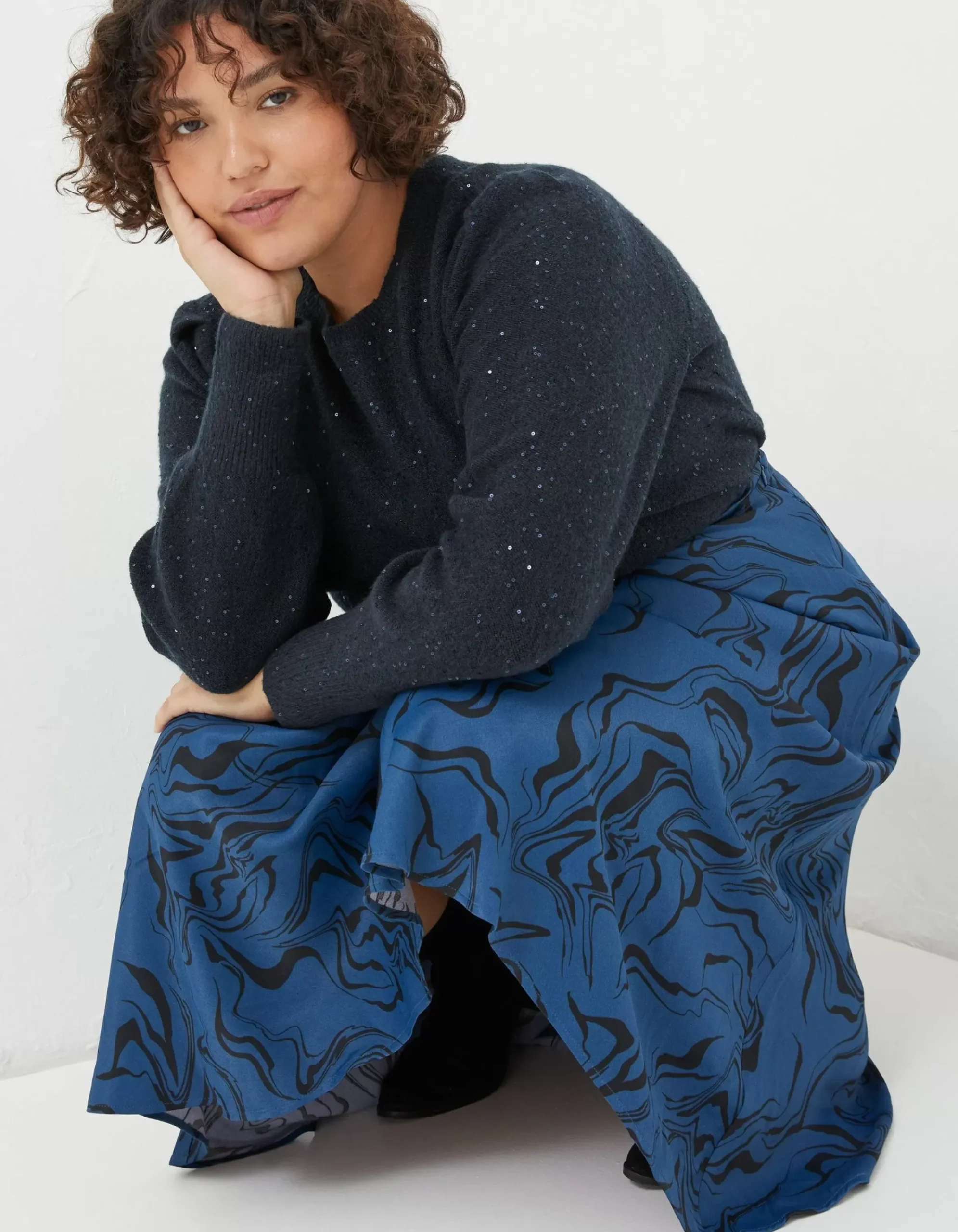 Women FatFace Skirts|Pat Marble Midi Skirt