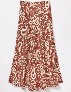 Women FatFace Skirts|Pat Watercolour Midi Skirt