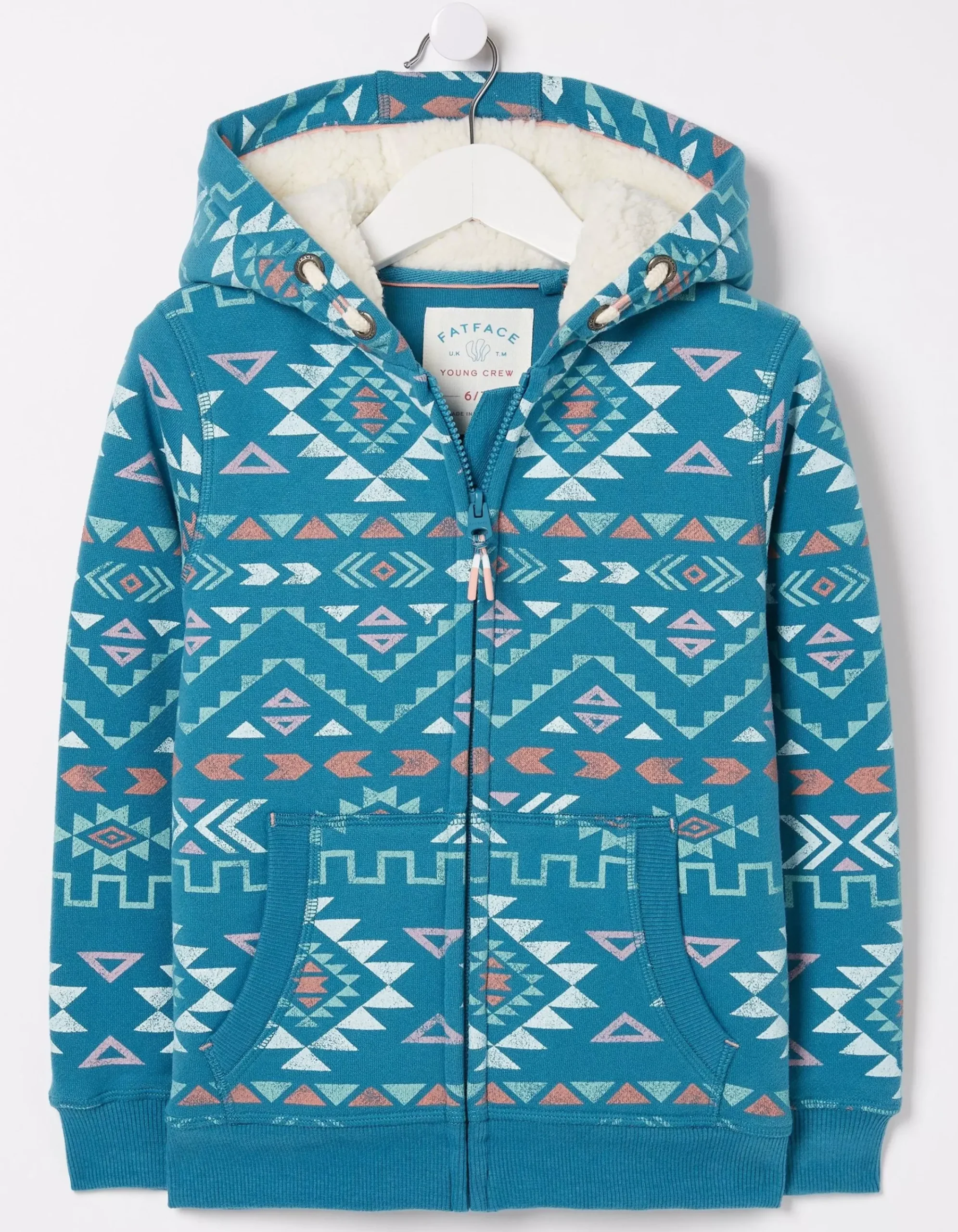 Girls FatFace View All|Pattern Zip Sweat Hoodie