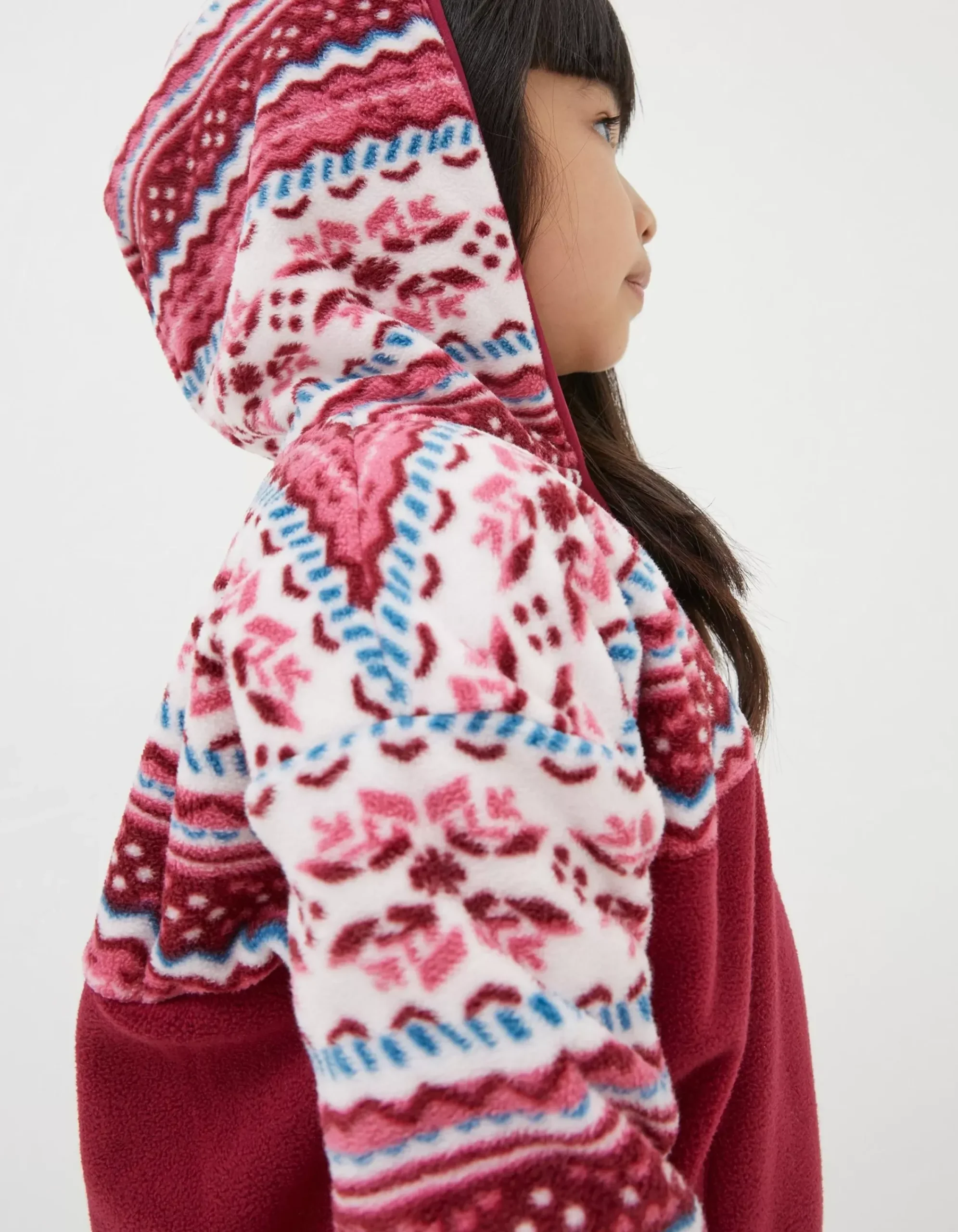 Girls FatFace View All|Patterned Microfleece Hoodie