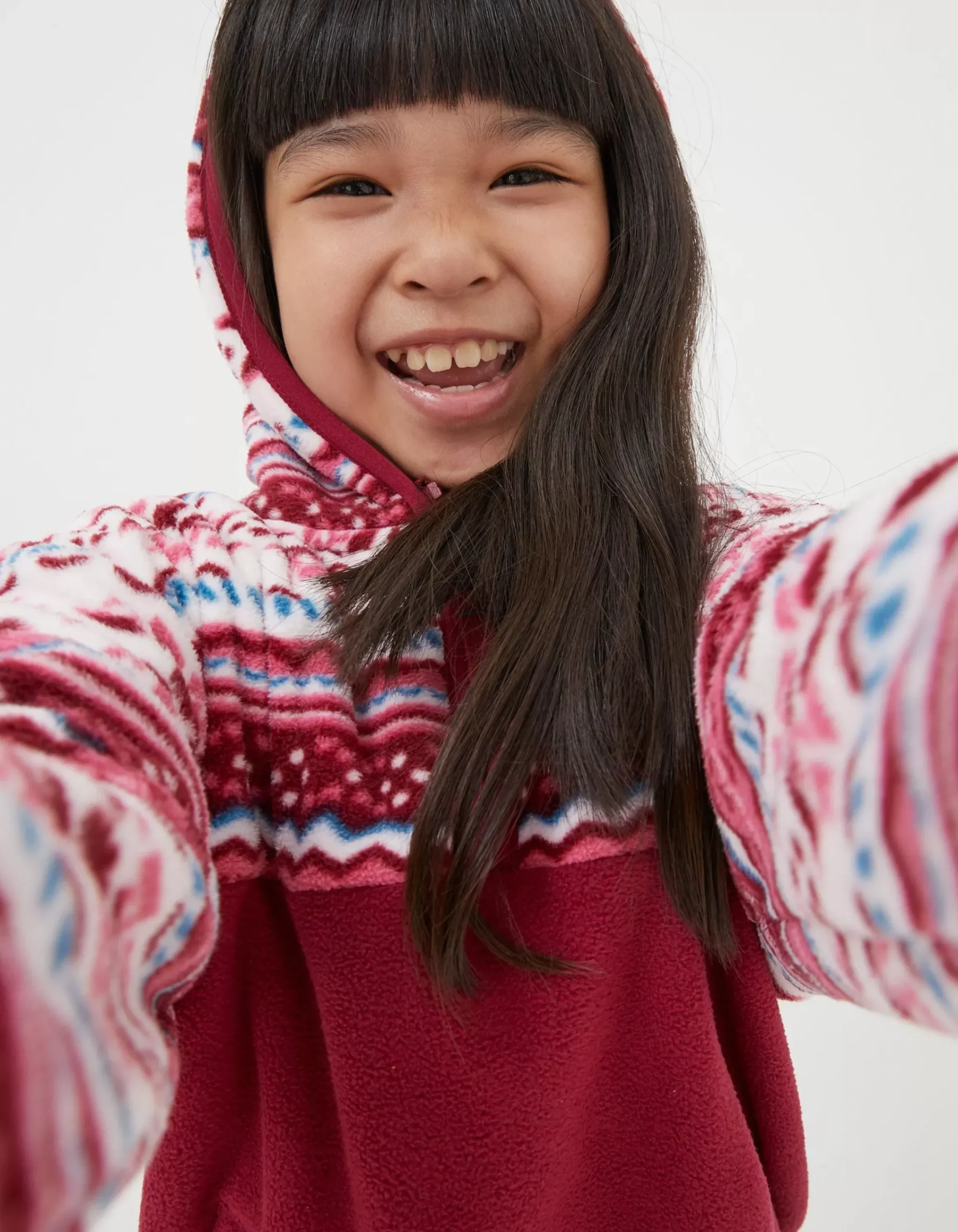 Girls FatFace View All|Patterned Microfleece Hoodie