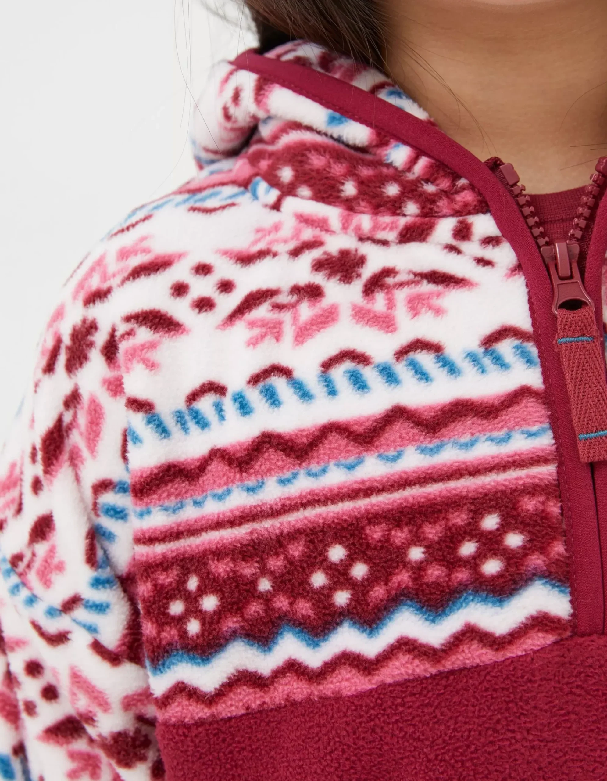Girls FatFace View All|Patterned Microfleece Hoodie