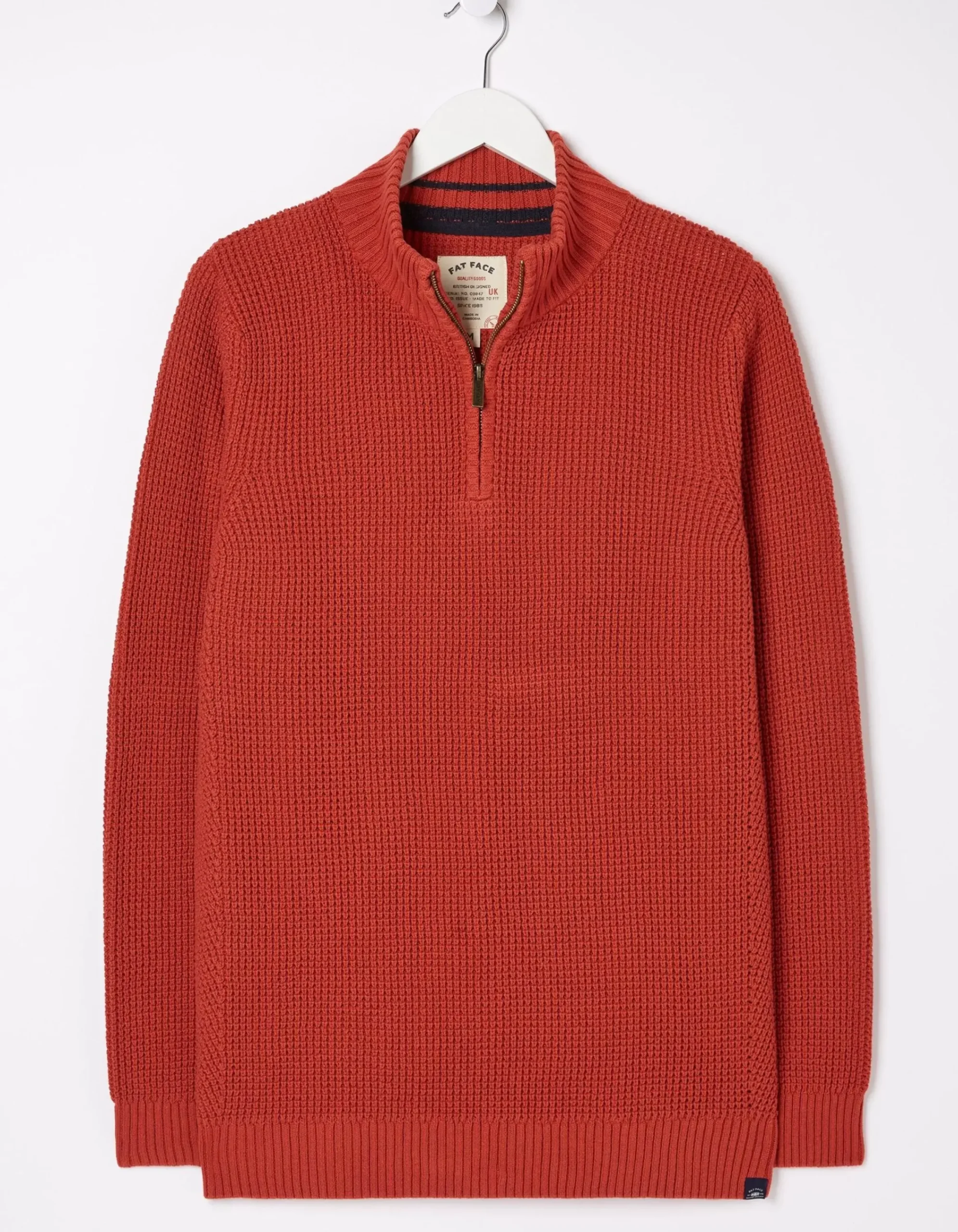 Men FatFace Knitwear|Pembrey Cotton Half Neck Jumper