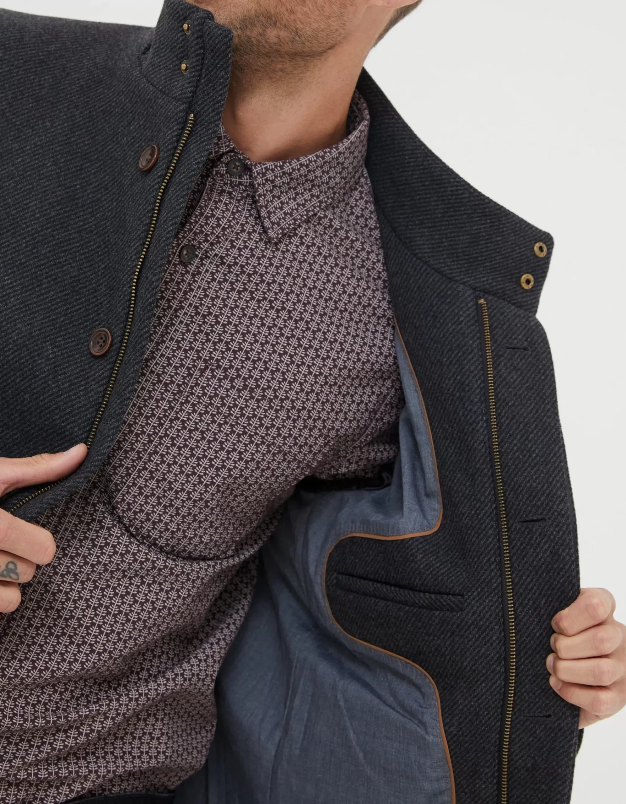 Men FatFace View All|Pendeen Wool Blend Overcoat