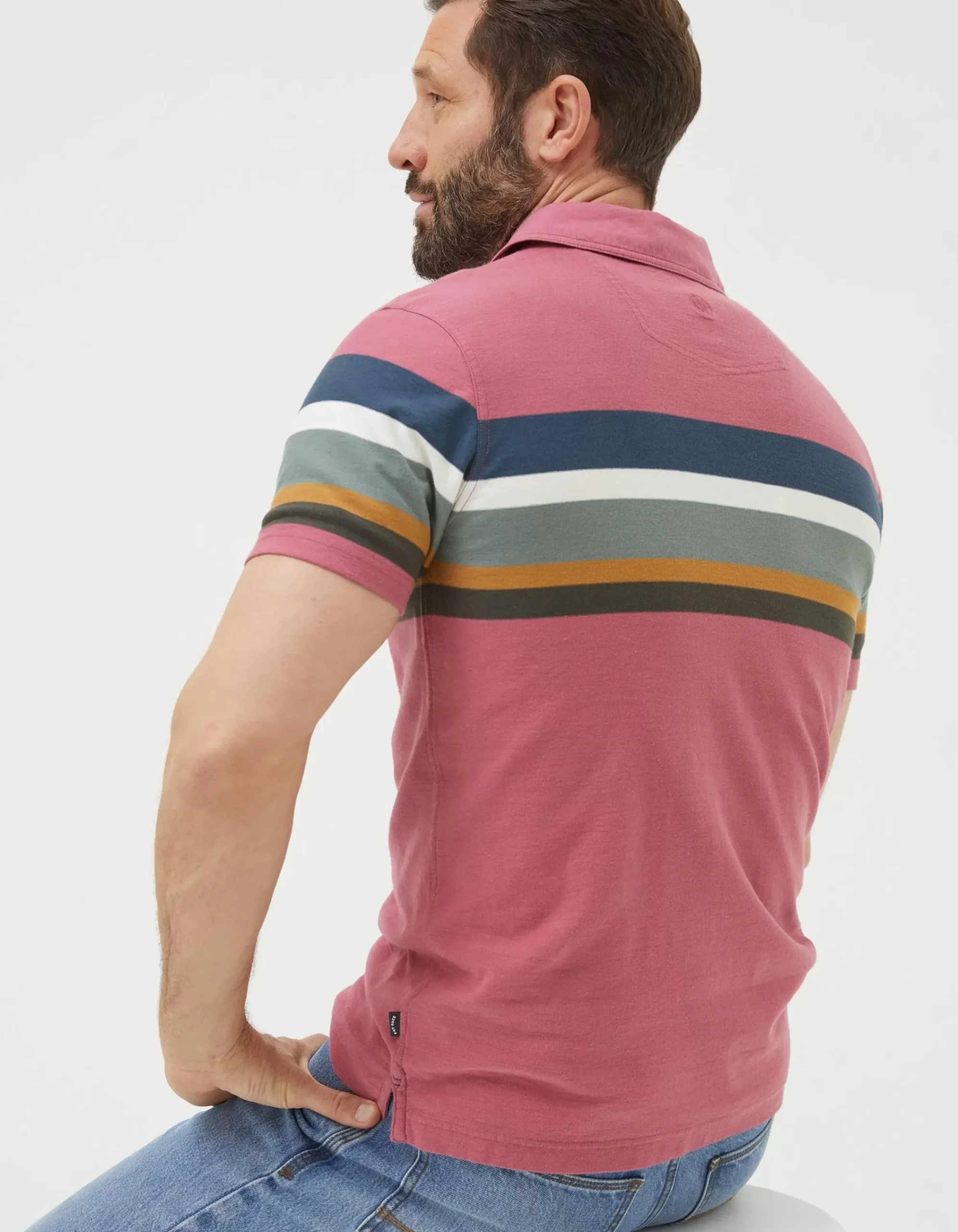 Men FatFace View All|Perranporth Chest Stripe Polo