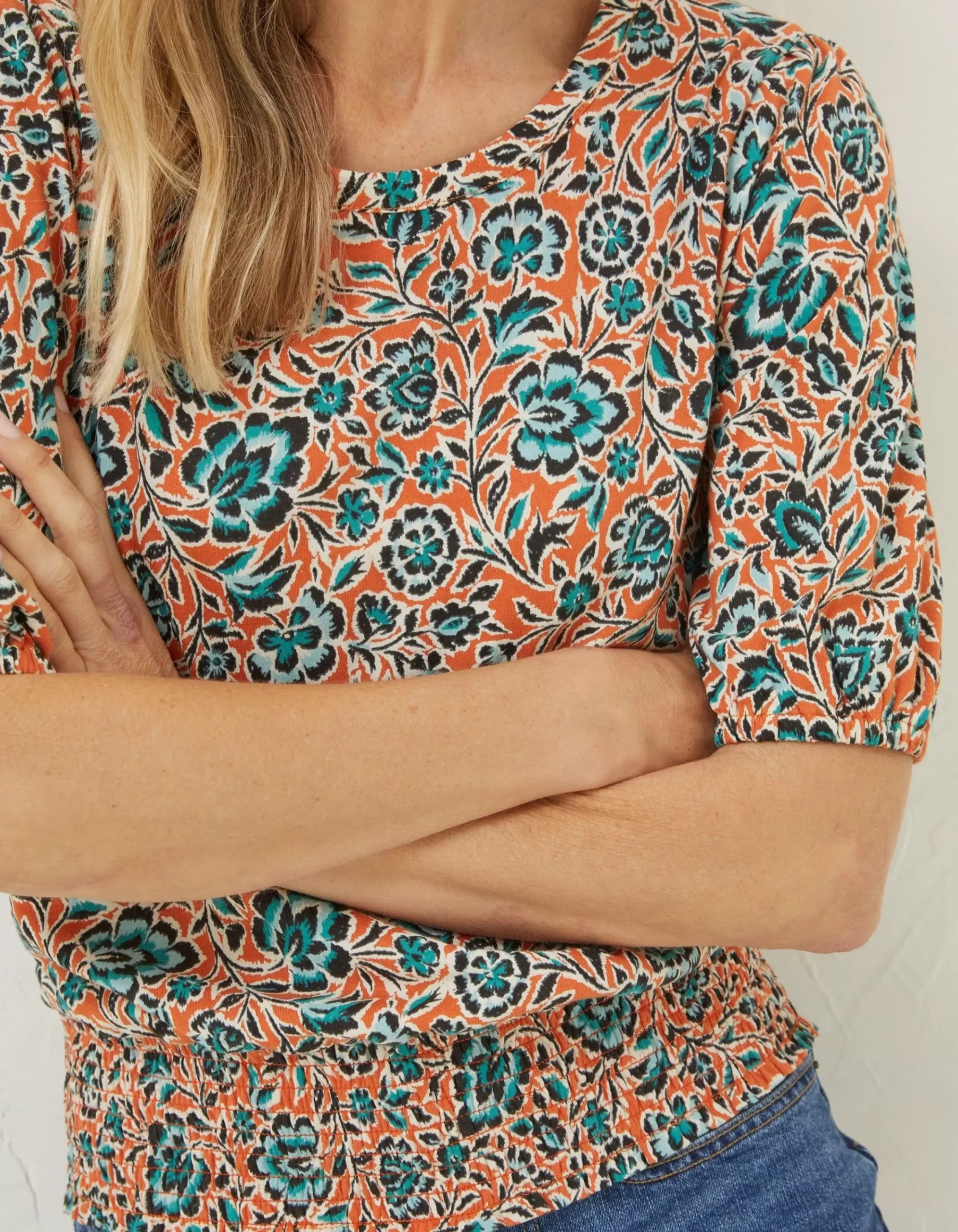 Women FatFace Tops & T-Shirts|Perrie Sketch Floral Top