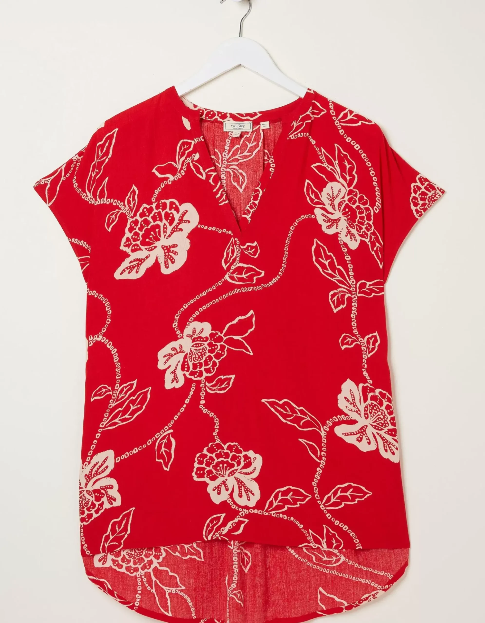 Women FatFace Shirts & Blouses|Piper Batik Red Tunic