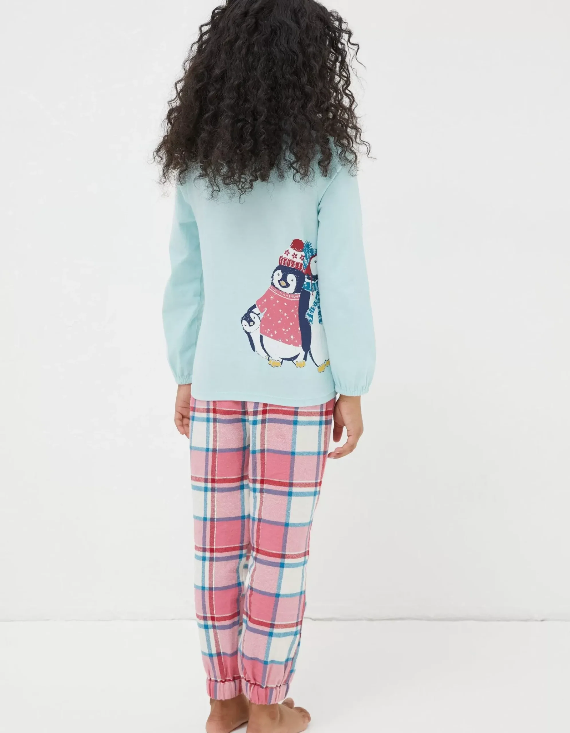 Girls FatFace Nightwear & Loungewear|Pippa Penguin Check Pyjama Set