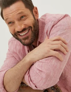 Men FatFace Shirts|Plain Linen Shirt