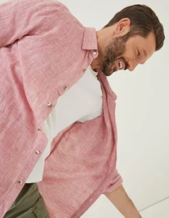 Men FatFace Shirts|Plain Linen Shirt