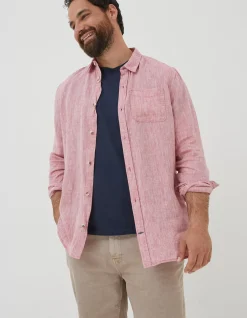 Men FatFace Shirts|Plain Linen Shirt