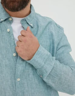 Men FatFace Shirts|Plain Linen Shirt