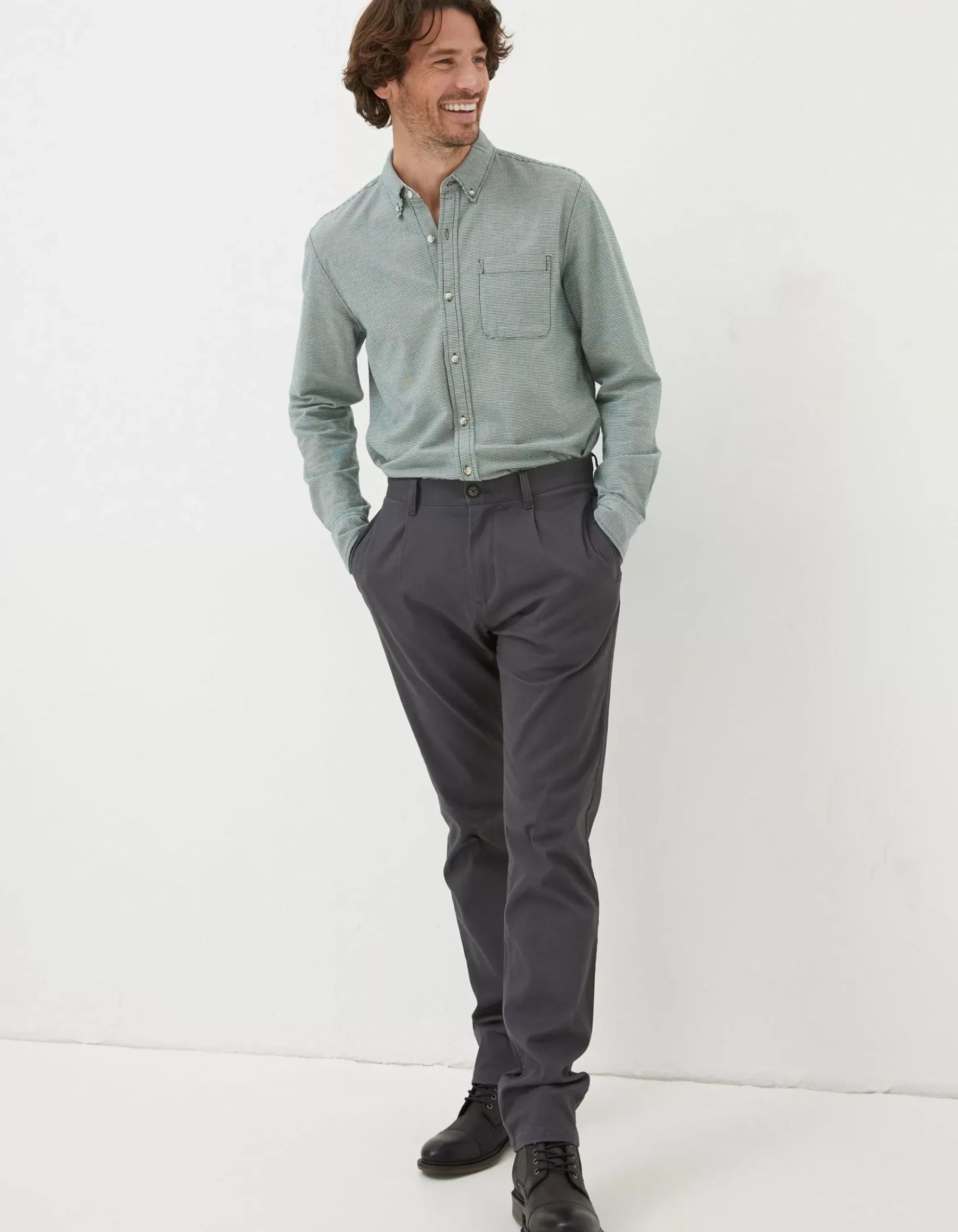 Men FatFace Trousers & Chinos|Pleated Chino Trousers