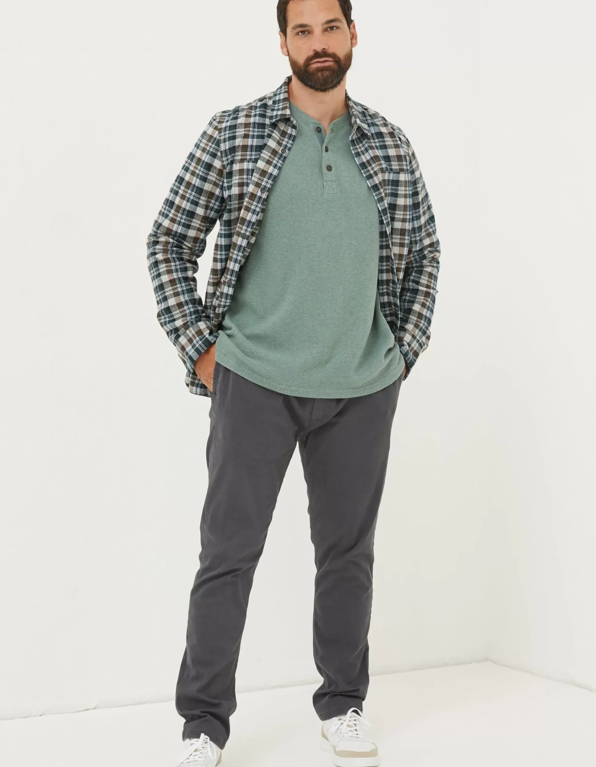 Men FatFace Trousers & Chinos|Pleated Chino Trousers