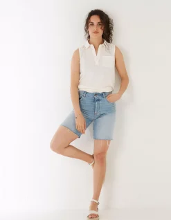 Women FatFace Tops & T-Shirts|Polly Sleeveless Polo Shirt