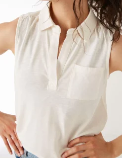 Women FatFace Tops & T-Shirts|Polly Sleeveless Polo Shirt