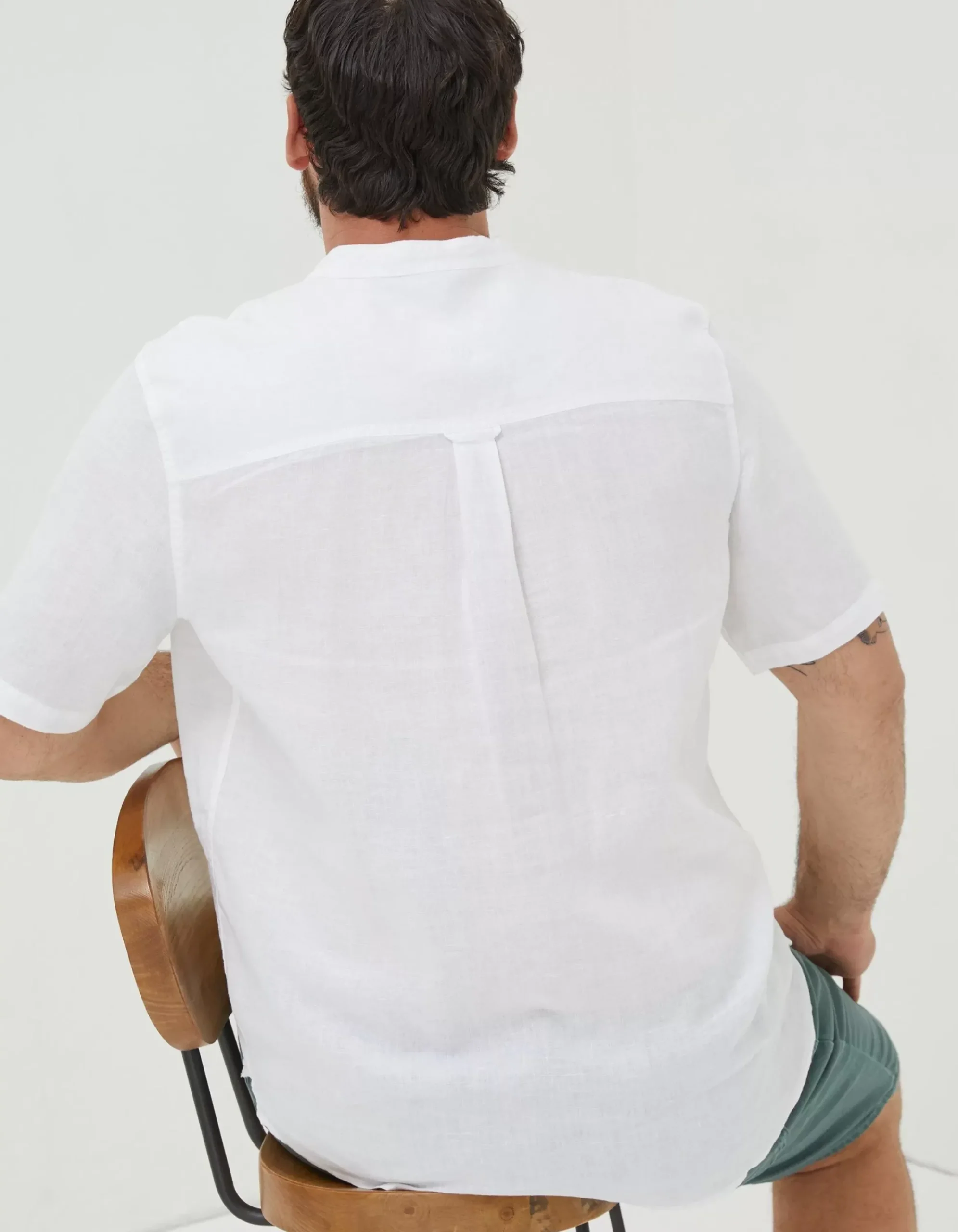 Men FatFace Shirts|Pop Over Linen Shirt