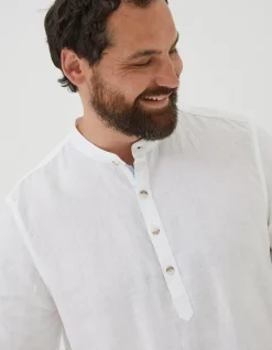 Men FatFace Shirts|Pop Over Linen Shirt