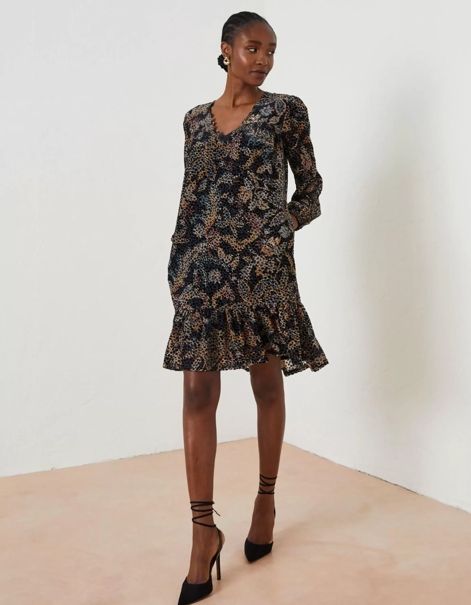 Women FatFace Dresses|Poplar Floral Devore Dress