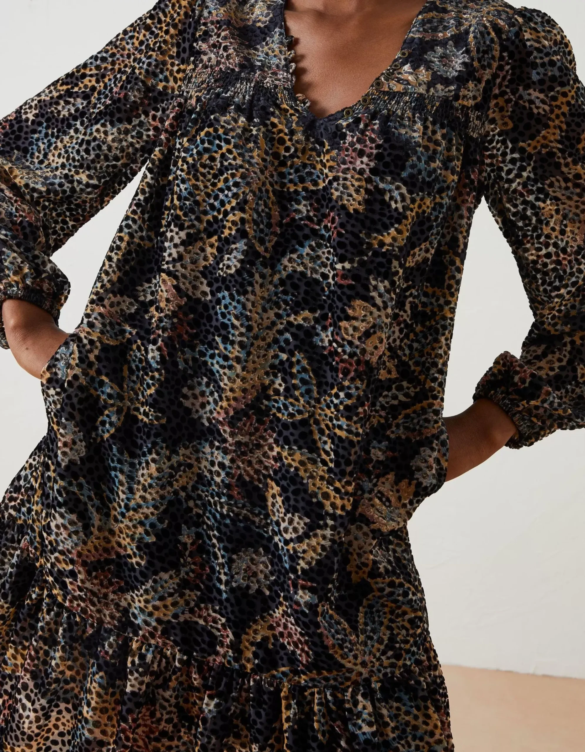 Women FatFace Dresses|Poplar Floral Devore Dress