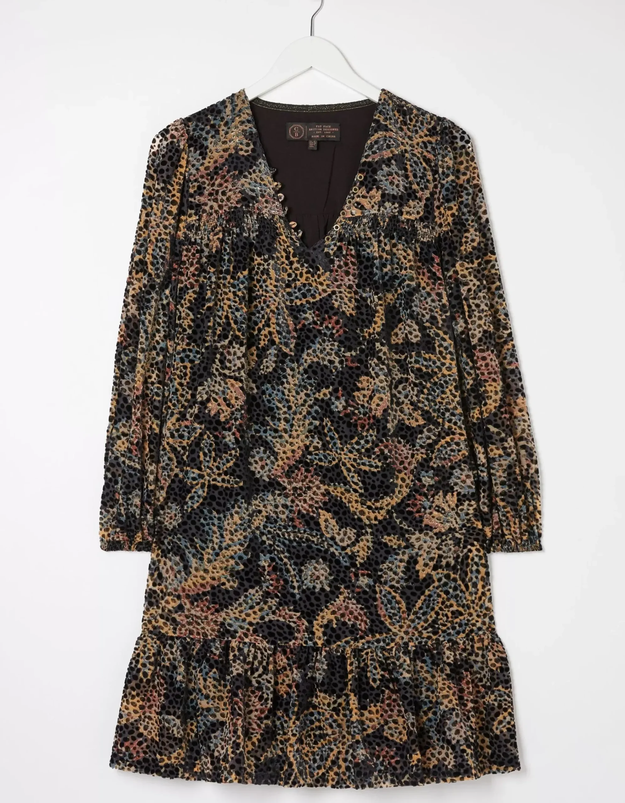 Women FatFace Dresses|Poplar Floral Devore Dress