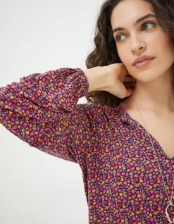 Women FatFace Tops & T-Shirts|Poppy Retro Ditsy Longline