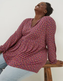 Women FatFace Tops & T-Shirts|Poppy Retro Ditsy Longline
