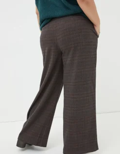 Women FatFace Trousers & Leggings|Presley Check Wide Leg Trousers