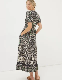 Women FatFace View All|Priya Mosaic Leaf Midi Dress