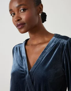 Women FatFace View All|Reese Velvet Wrap Top