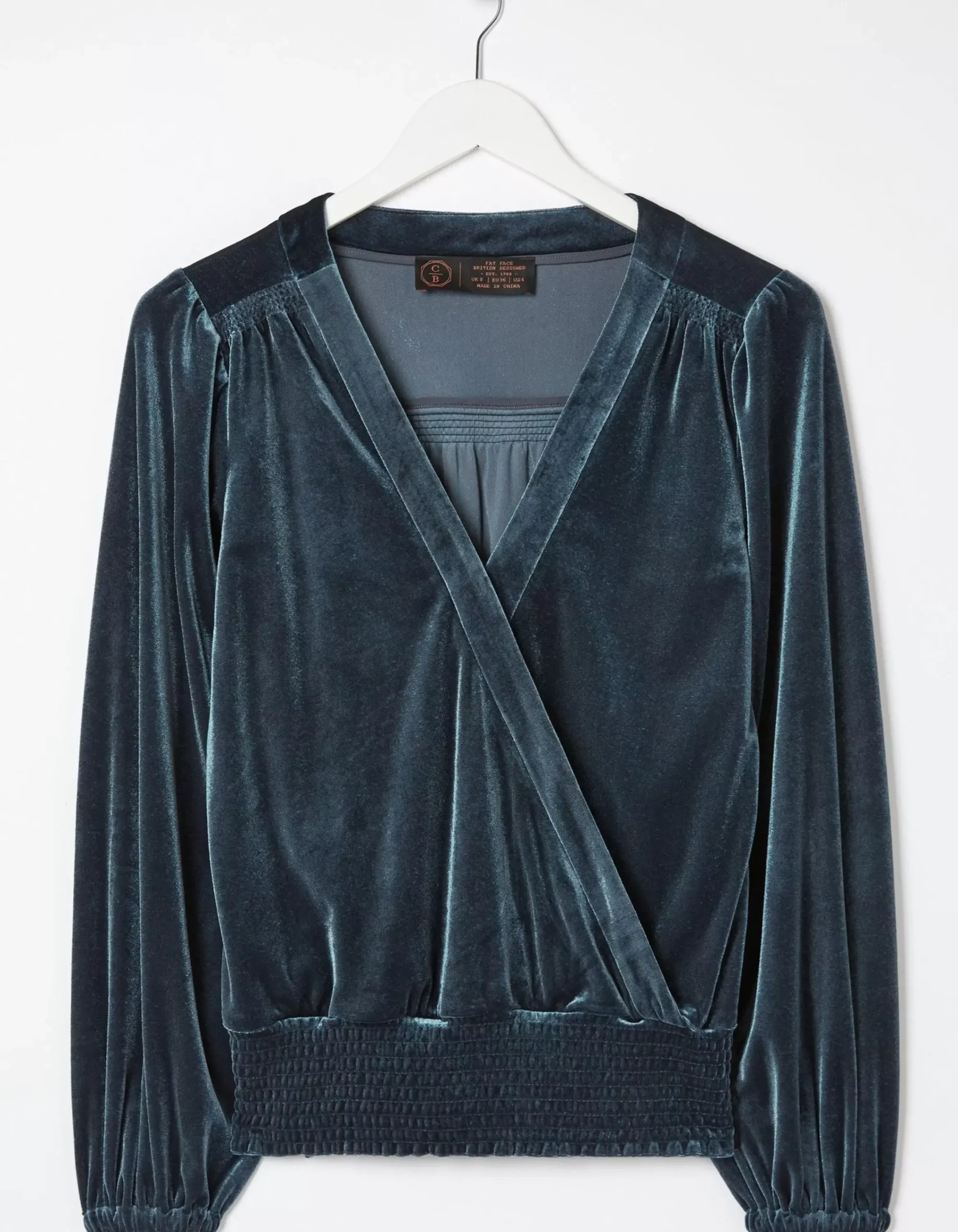 Women FatFace View All|Reese Velvet Wrap Top