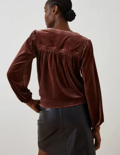Women FatFace Tops & T-Shirts|Reese Velvet Wrap Top