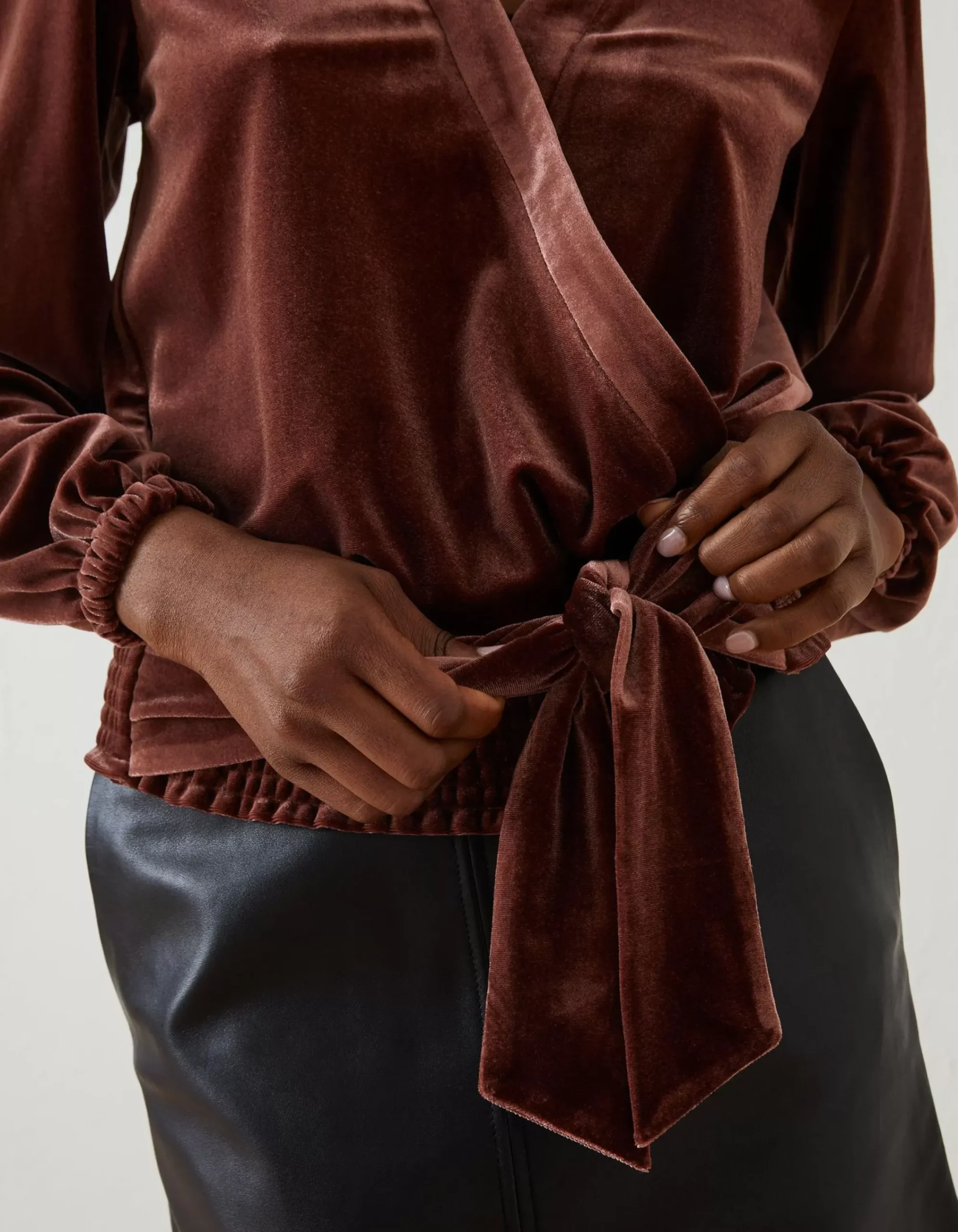 Women FatFace Tops & T-Shirts|Reese Velvet Wrap Top