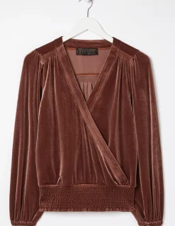 Women FatFace Tops & T-Shirts|Reese Velvet Wrap Top