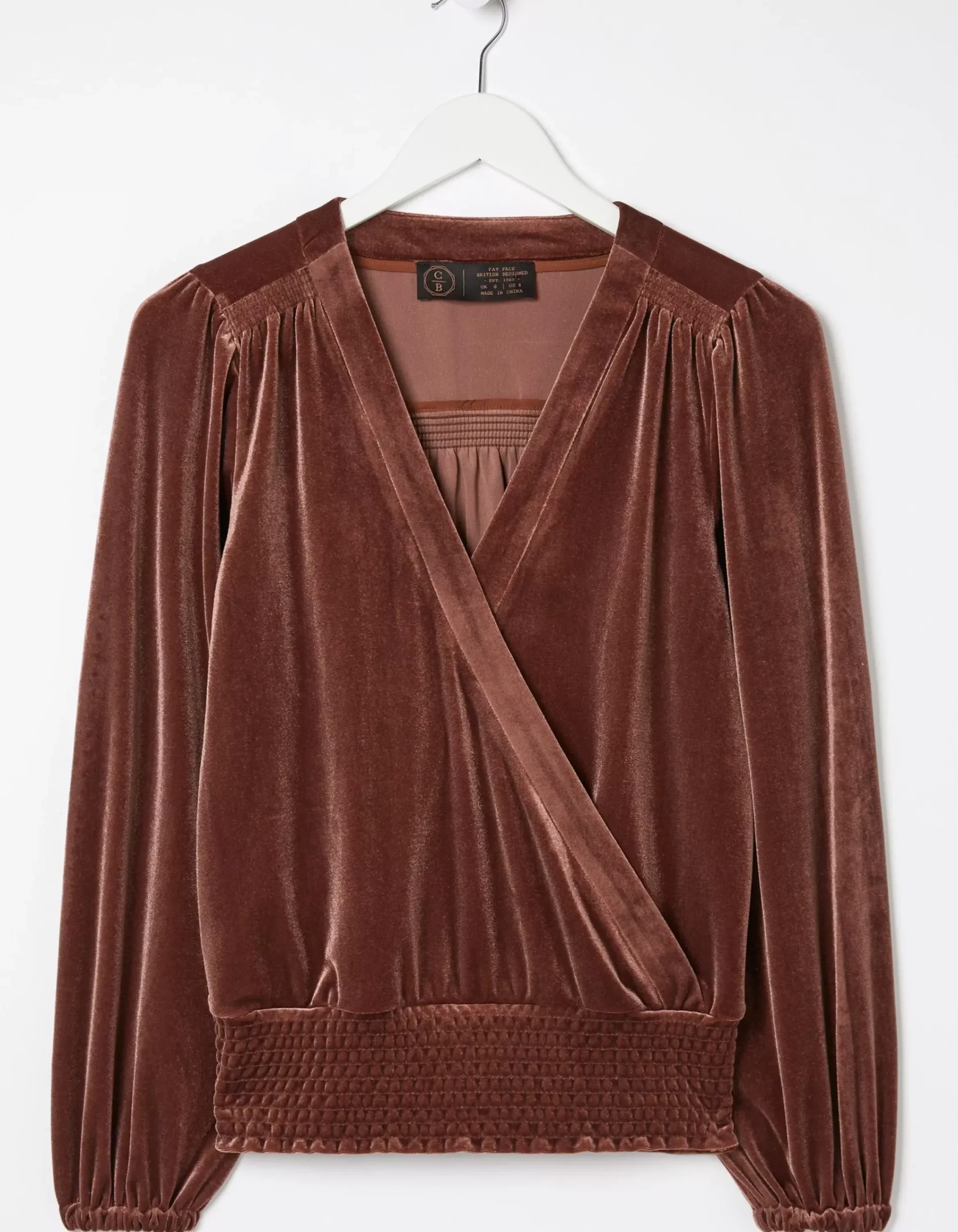 Women FatFace Tops & T-Shirts|Reese Velvet Wrap Top