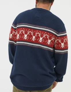 Men FatFace View All|Reindeer Crew Neck Jumper