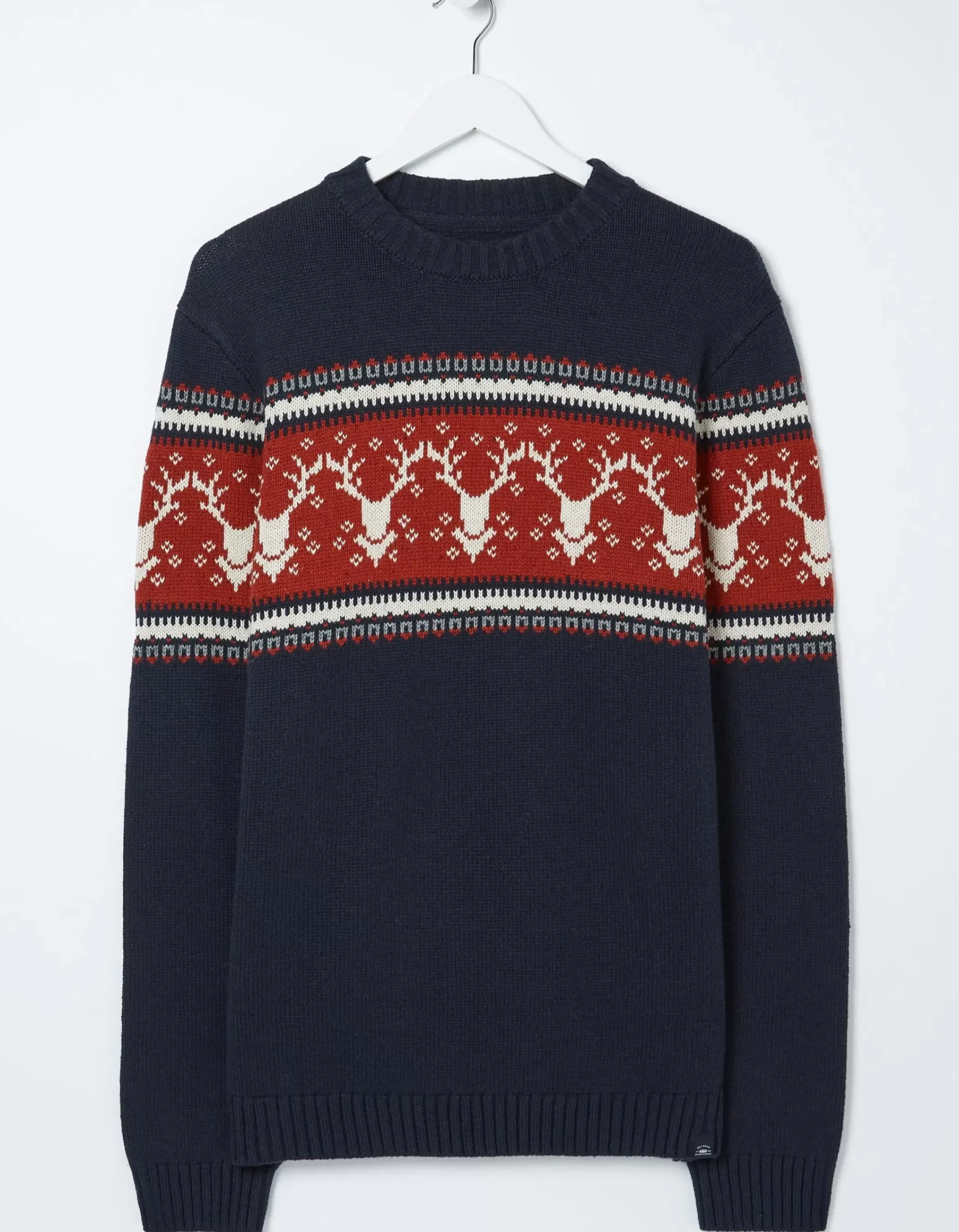 Men FatFace View All|Reindeer Crew Neck Jumper