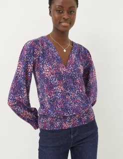 Women FatFace Tops & T-Shirts|Remi Layered Spot Wrap Top