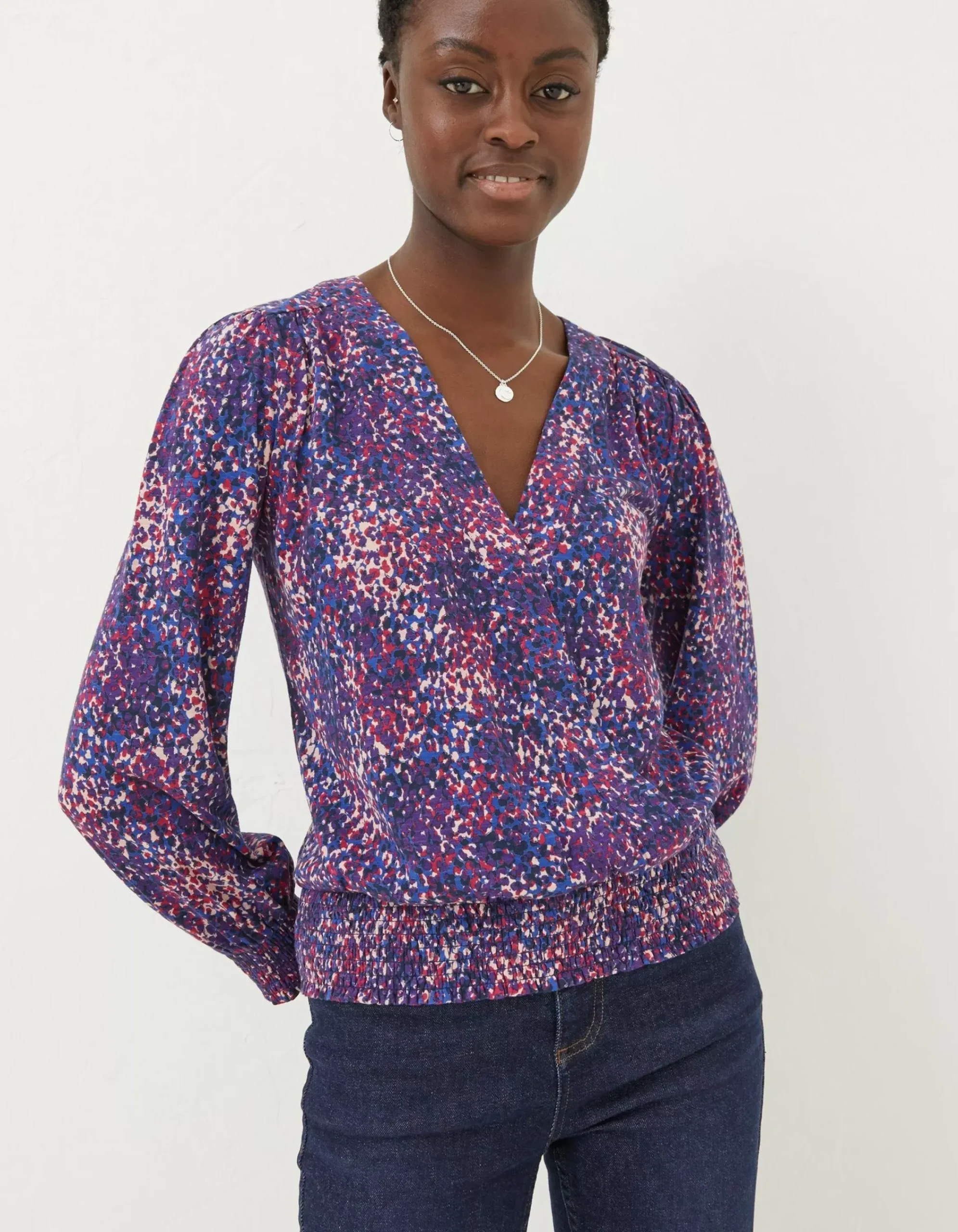 Women FatFace Tops & T-Shirts|Remi Layered Spot Wrap Top