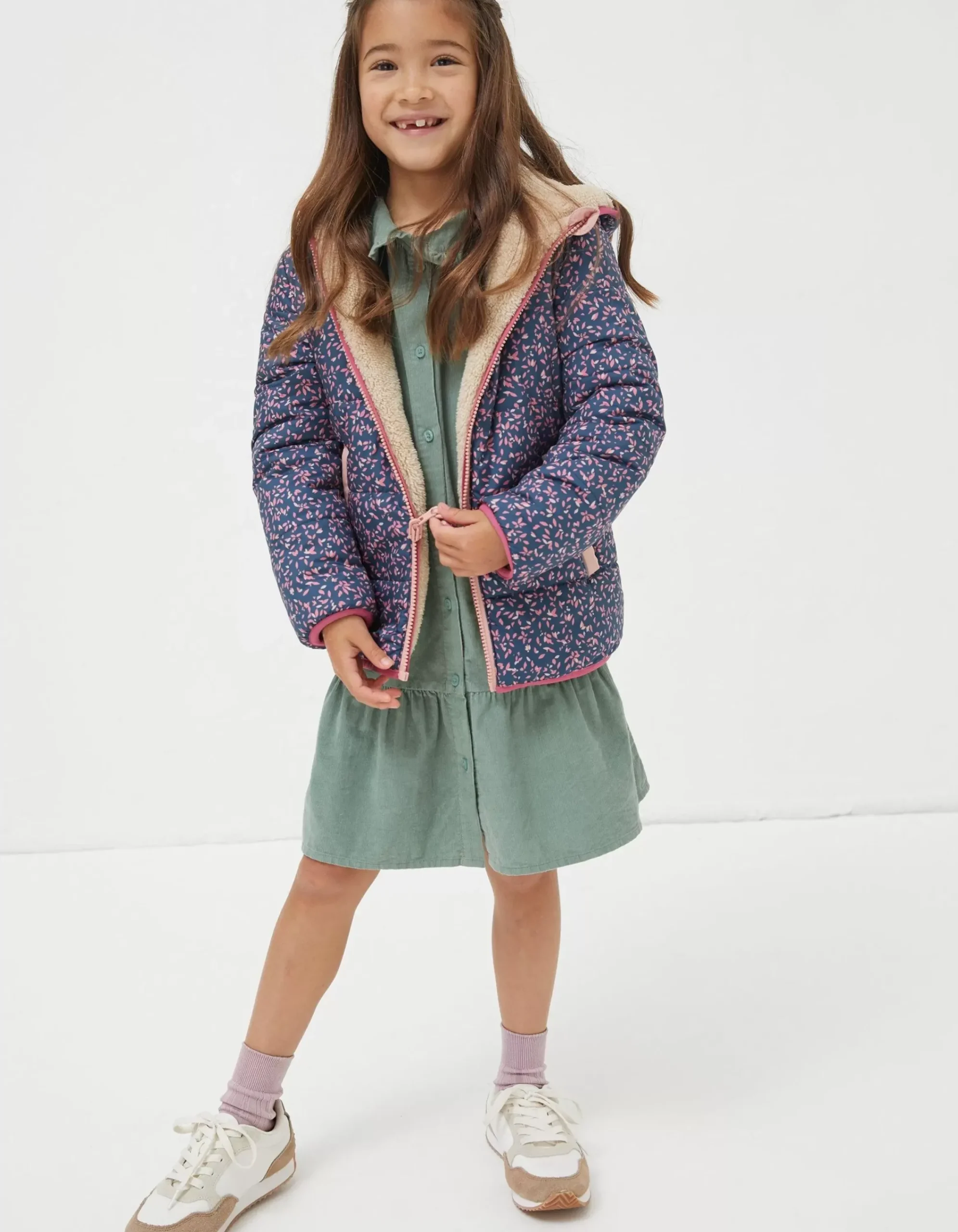 Girls FatFace View All|Reversible Floral Print Jacket