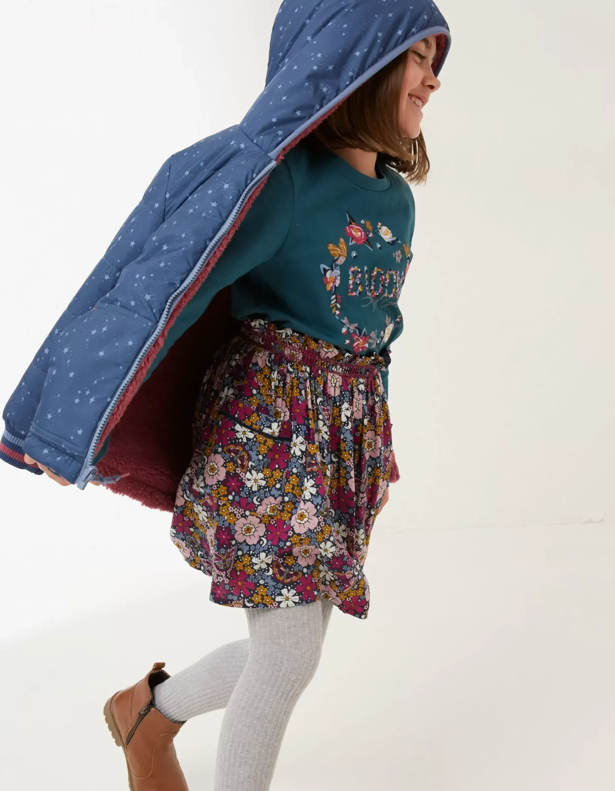 Girls FatFace View All|Reversible Star Jacket