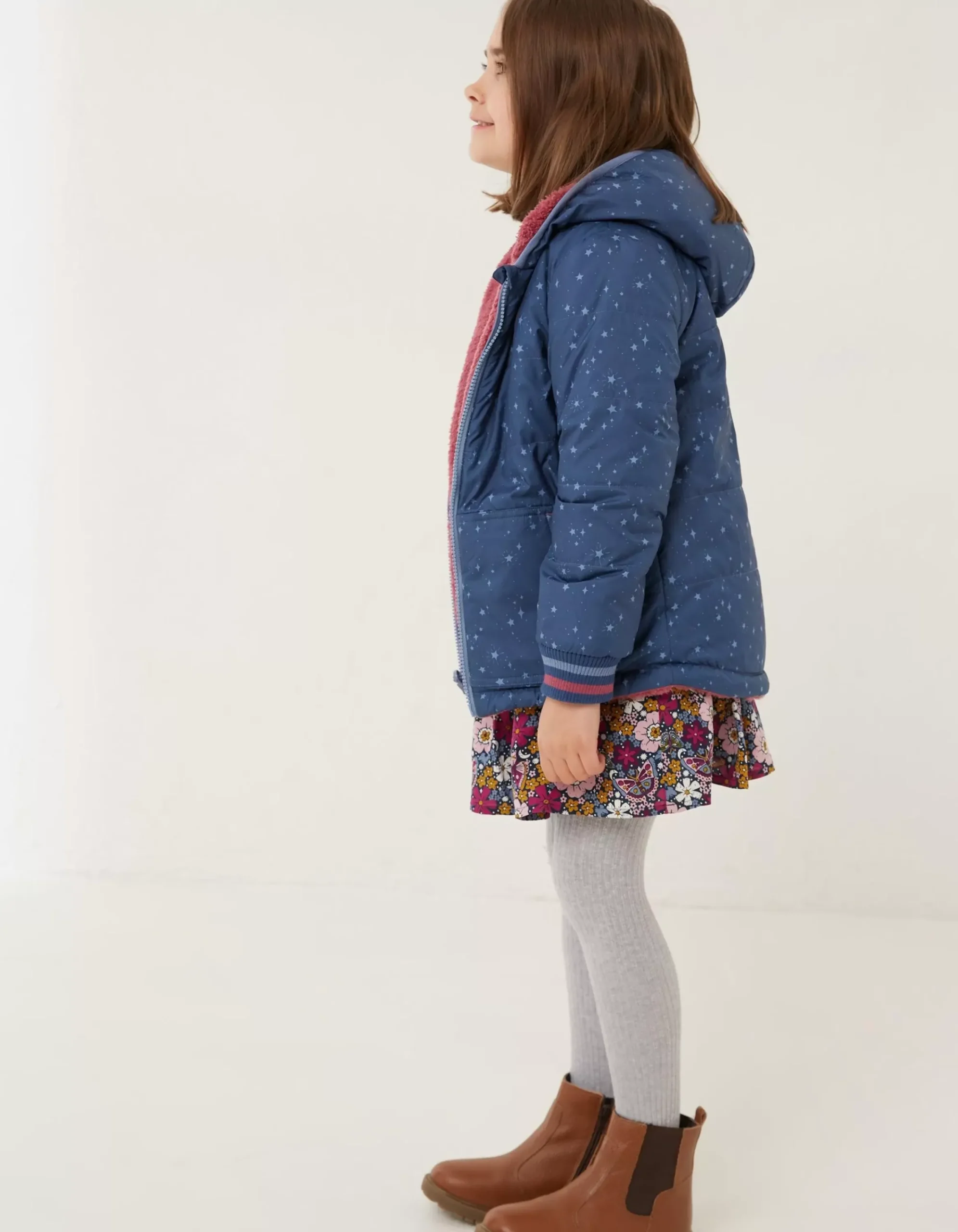 Girls FatFace View All|Reversible Star Jacket