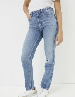 Women FatFace Jeans & Dungarees|Rip And Repair Mom Jeans